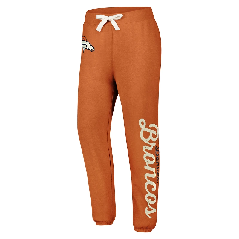 Women's G-III 4Her by Carl Banks Orange Denver Broncos Scrimmage Fleece Pants