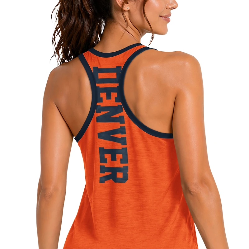 Women's G-III 4Her by Carl Banks Orange Denver Broncos Tater II Racerback Tank Top