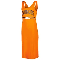 Robe longue à encolure en V pour femme G-III 4Her by Carl Banks orange Denver Broncos