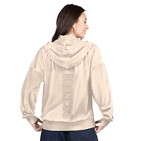 Sweat à capuche zippé G-III 4Her pour femme par Carl Banks, couleur tan, des Denver Broncos Rookie