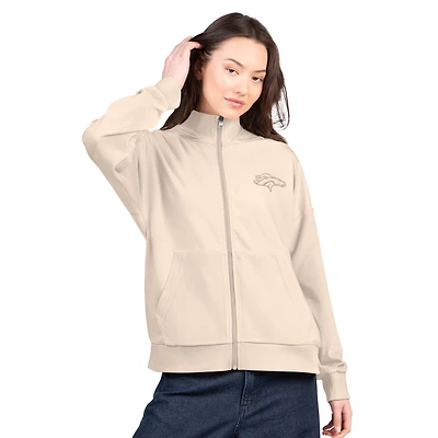 Sweat à capuche zippé G-III 4Her pour femme par Carl Banks, couleur tan, des Denver Broncos Rookie