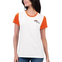 T-shirt pour femme G-III 4Her by Carl Banks Denver Broncos Fashion Illustration blanc/orange