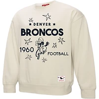 Women's Mitchell & Ness Cream Denver Broncos Plus Shooting Star Sweatshirt