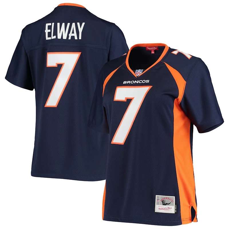 Maillot pour femme Mitchell & Ness John Elway bleu marine Denver Broncos Legacy Replica Team