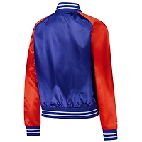 Veste à boutons-pression en satin raglan Team 2.0 Royal Denver Broncos Mitchell & Ness pour femme