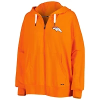Women's MSX by Michael Strahan  Orange Denver Broncos Emerson Lightweight Full-Zip Hoodie