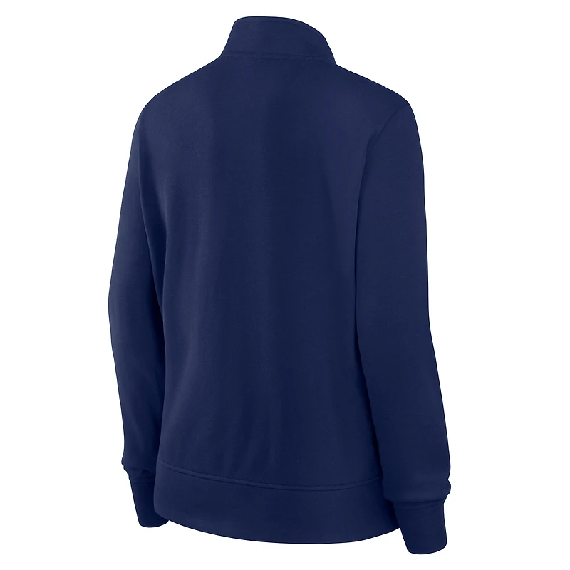 Women's Navy Denver Broncos Velocity Quarter-Zip Jacket