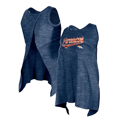 Women's New Era Navy Denver Broncos Space Dye Active Tank Top
