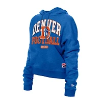 Sweat à capuche boxy rétro New Era Royal Denver Broncos pour femme