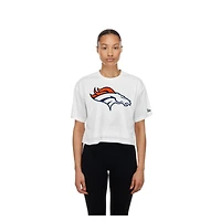 T-shirt court en maille pour femme New Era Denver Broncos blanc