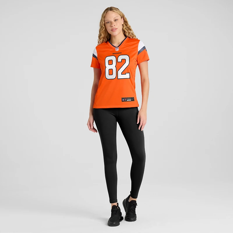 Maillot de match Nike Adam Trautman orange Denver Broncos pour femme