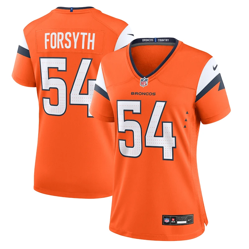 Maillot de match Nike Alex Forsyth Orange Denver Broncos pour femme