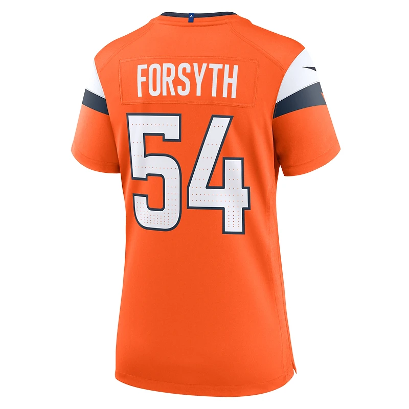 Maillot de match Nike Alex Forsyth Orange Denver Broncos pour femme