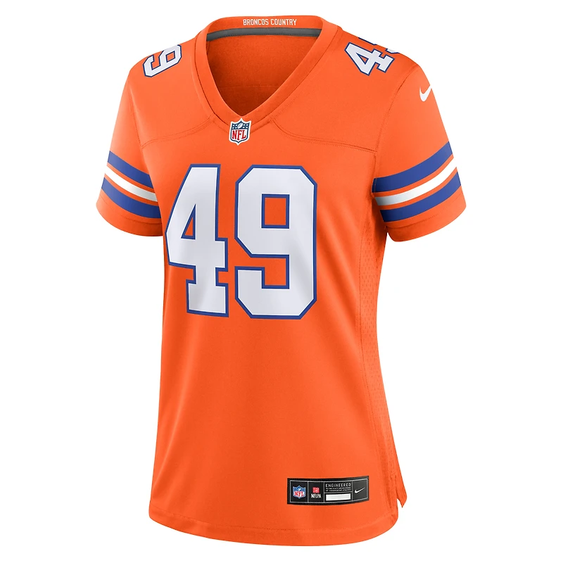 Maillot de match alternatif Nike Alex Singleton orange Denver Broncos pour femme