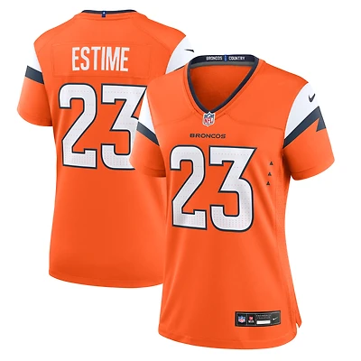 Maillot de match Nike Audric Estime Orange Denver Broncos pour femme