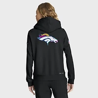 Sweat à capuche Nike noir Denver Broncos 2025 NFL Crucial Catch Sideline Standard Issue Dri-FIT pour femme