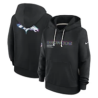 Sweat à capuche Nike noir Denver Broncos 2025 NFL Crucial Catch Sideline Standard Issue Dri-FIT pour femme