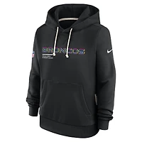 Sweat à capuche Nike noir Denver Broncos 2025 NFL Crucial Catch Sideline Standard Issue Dri-FIT pour femme