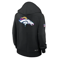 Sweat à capuche Nike noir Denver Broncos 2025 NFL Crucial Catch Sideline Standard Issue Dri-FIT pour femme