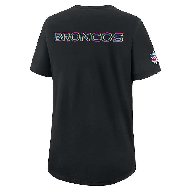 T-shirt Nike noir Denver Broncos 2025 NFL Crucial Catch Tri-Blend Dri-FIT pour femme