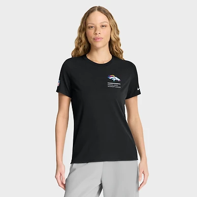 T-shirt Nike noir Denver Broncos 2025 NFL Crucial Catch Tri-Blend Dri-FIT pour femme