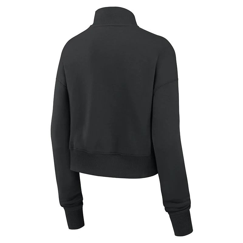 Women's Nike Black Denver Broncos Legacy Phoenix Fleece Cropped Half-Zip Sweatshirt