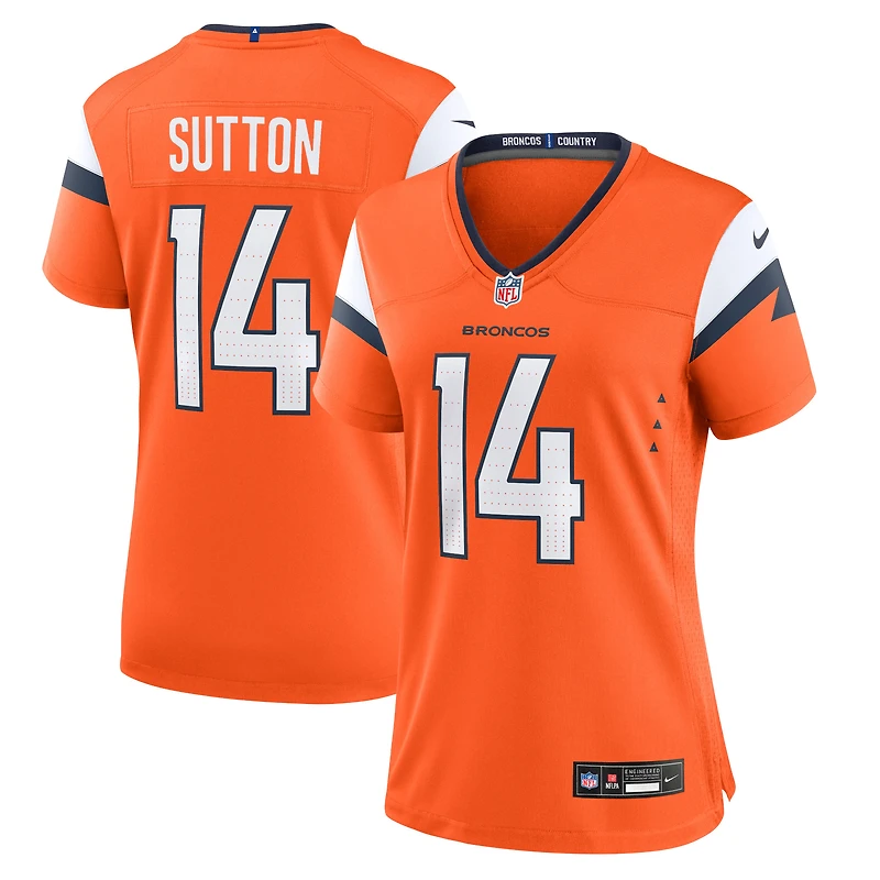 Maillot de match Nike Courtland Sutton orange pour femme, Denver Broncos