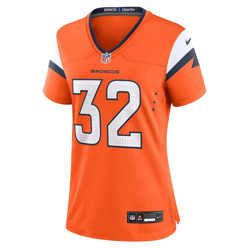 Maillot de match Nike Delarrin Turner-Yell Orange Denver Broncos pour femme