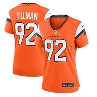 Maillot de match Nike Dondrea Tillman orange des Denver Broncos pour femme