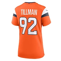 Maillot de match Nike Dondrea Tillman orange des Denver Broncos pour femme