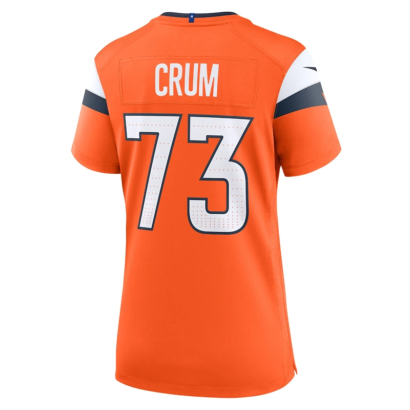 Women's Nike Frank Crum  Orange Denver Broncos Team Game Jersey