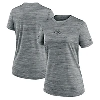 Women's Nike Gray Denver Broncos Sideline Velocity Dri-FIT T-Shirt