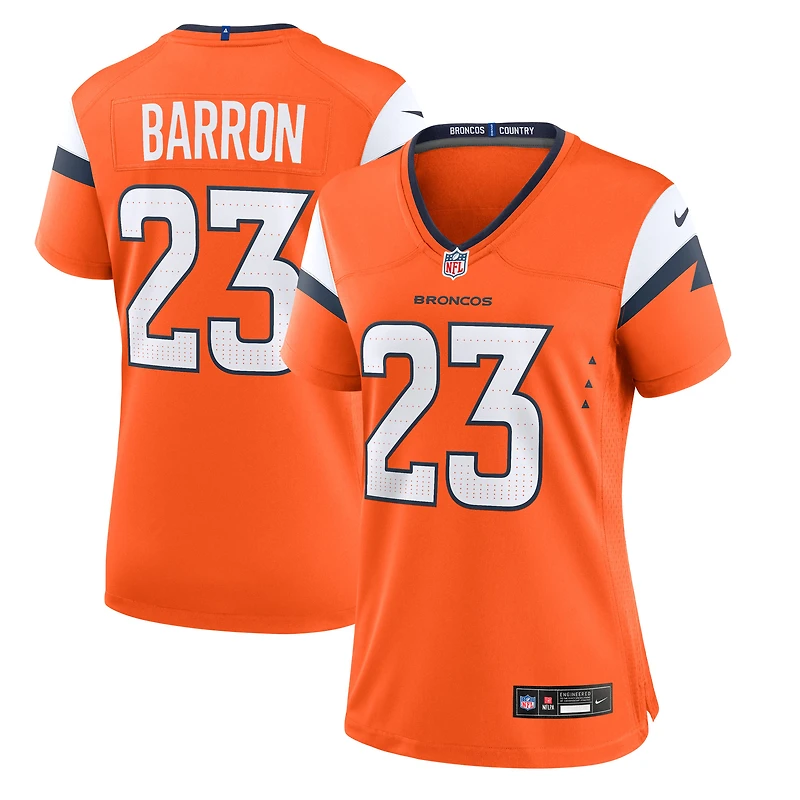 Maillot Nike Jahdae Barron Orange Denver Broncos Team Game pour femme