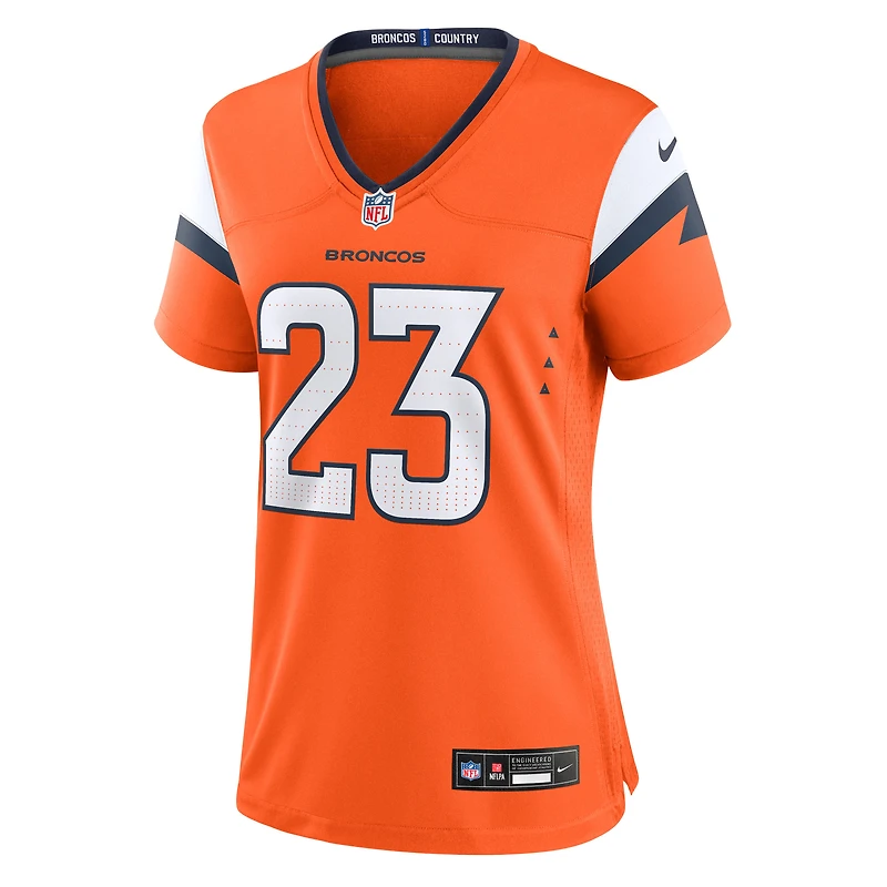 Maillot Nike Jahdae Barron Orange Denver Broncos Team Game pour femme