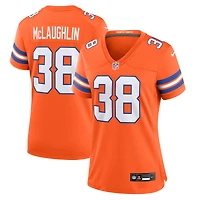 Maillot Nike Jaleel McLaughlin Orange Denver Broncos Mile High Collection 1977 Throwback Player Game pour femme