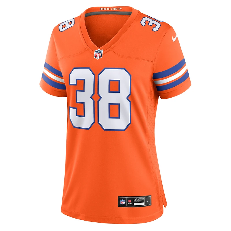 Women's Nike Jaleel McLaughlin Orange Denver Broncos Mile High Collection 1977 Throwback Player Game Jersey