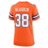 Maillot Nike Jaleel McLaughlin Orange Denver Broncos Mile High Collection 1977 Throwback Player Game pour femme