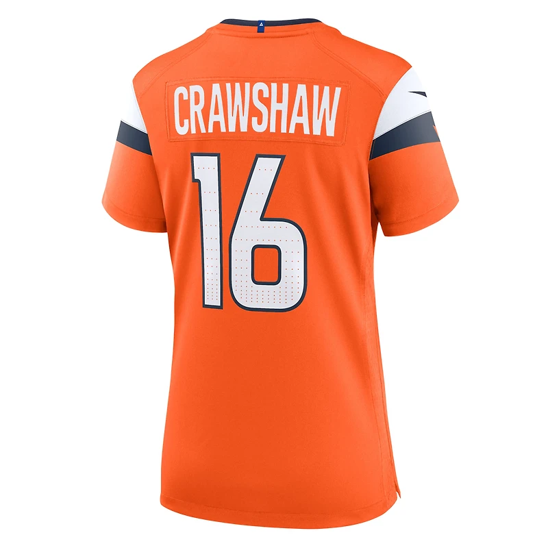 Women's Nike Jeremy Crawshaw Orange Denver Broncos Team Game Jersey