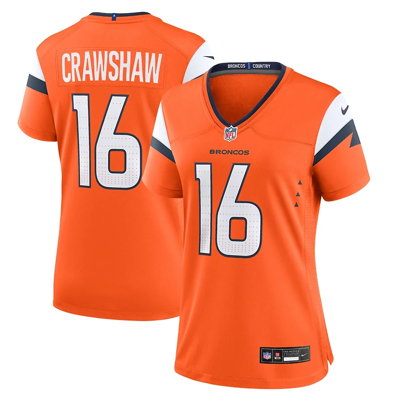 Women's Nike Jeremy Crawshaw Orange Denver Broncos Team Game Jersey