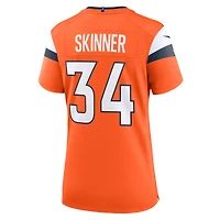 Maillot de match Nike JL Skinner orange Denver Broncos pour femme