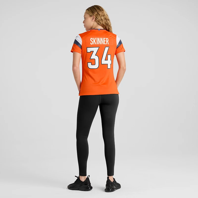 Women's Nike JL Skinner Orange Denver Broncos Team Game Jersey