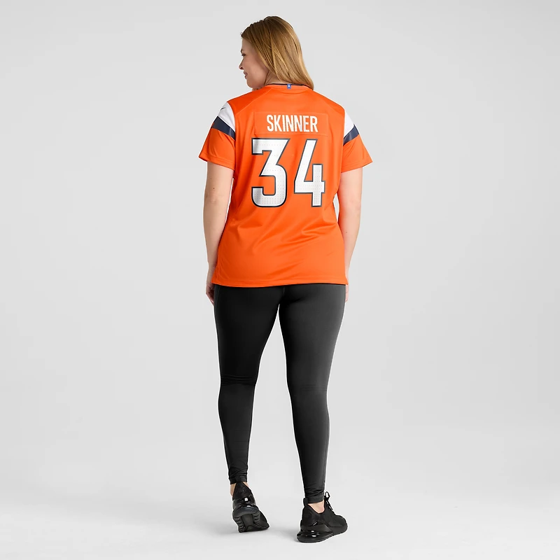 Women's Nike JL Skinner Orange Denver Broncos Team Game Jersey