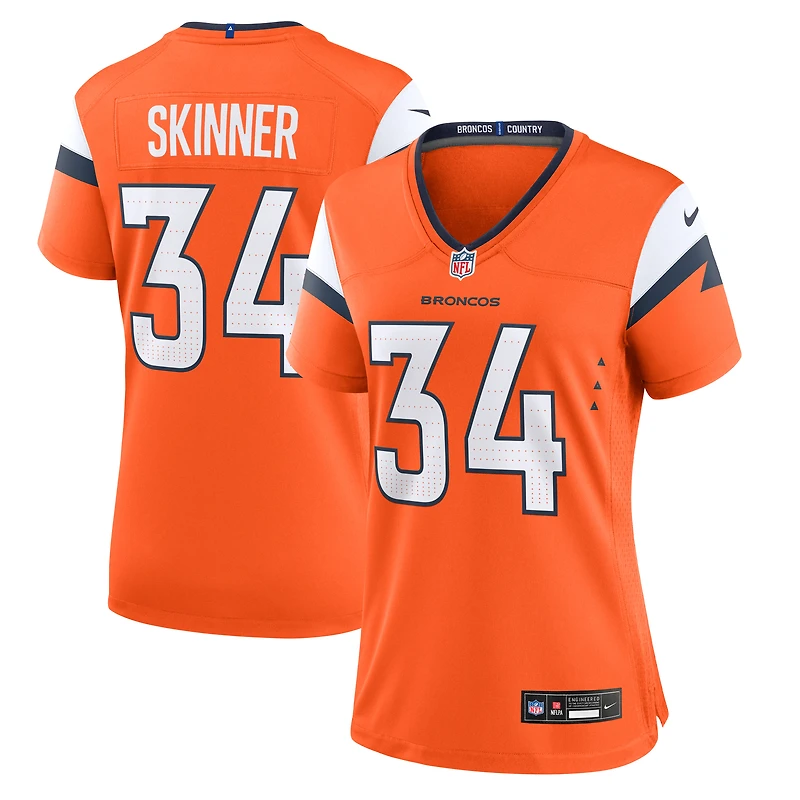 Women's Nike JL Skinner Orange Denver Broncos Team Game Jersey