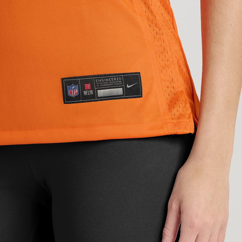 Maillot de match Nike John Elway orange Denver Broncos pour femme, commémorant la retraite d'un joueur.