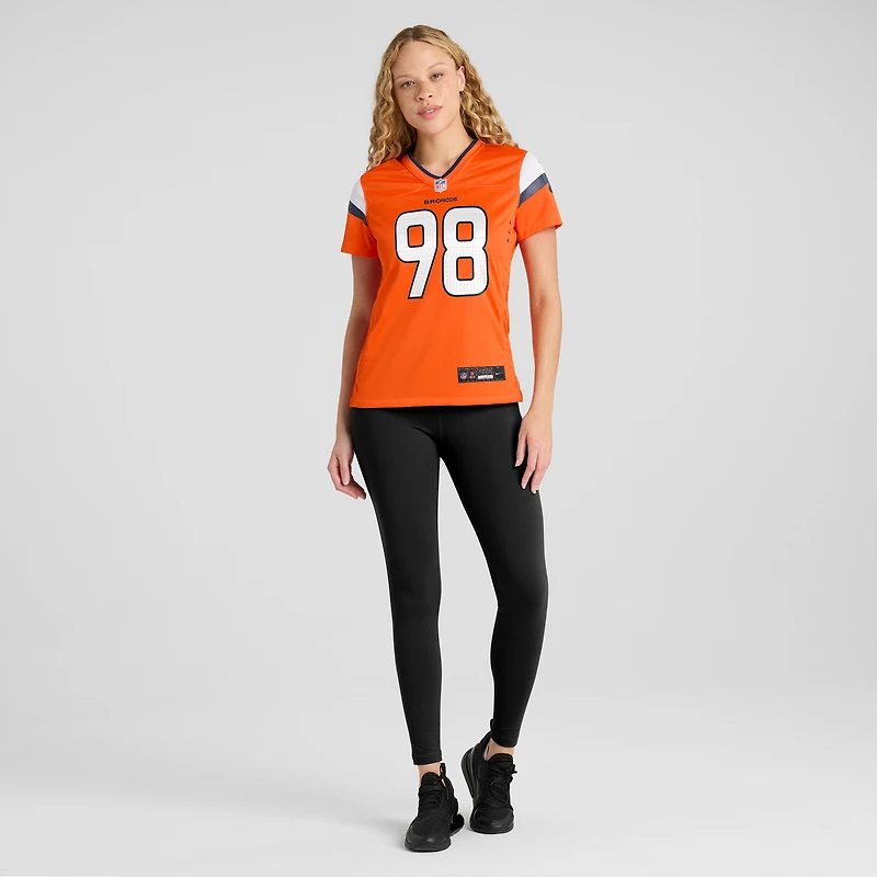 Women's Nike John Franklin-Myers  Orange Denver Broncos Team Game Jersey