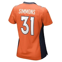 Women's Nike Justin Simmons Orange Denver Broncos Game Jersey