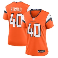Maillot de match Nike Justin Strnad Orange Denver Broncos pour femme