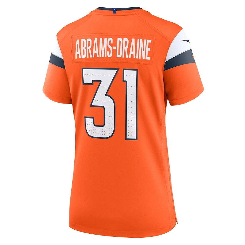 Maillot de match Nike Kris Abrams-Draine Orange Denver Broncos pour femme