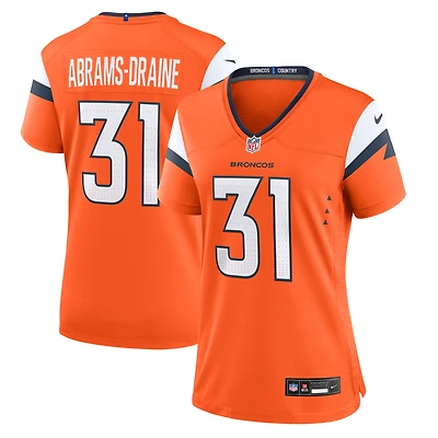 Maillot de match Nike Kris Abrams-Draine Orange Denver Broncos pour femme