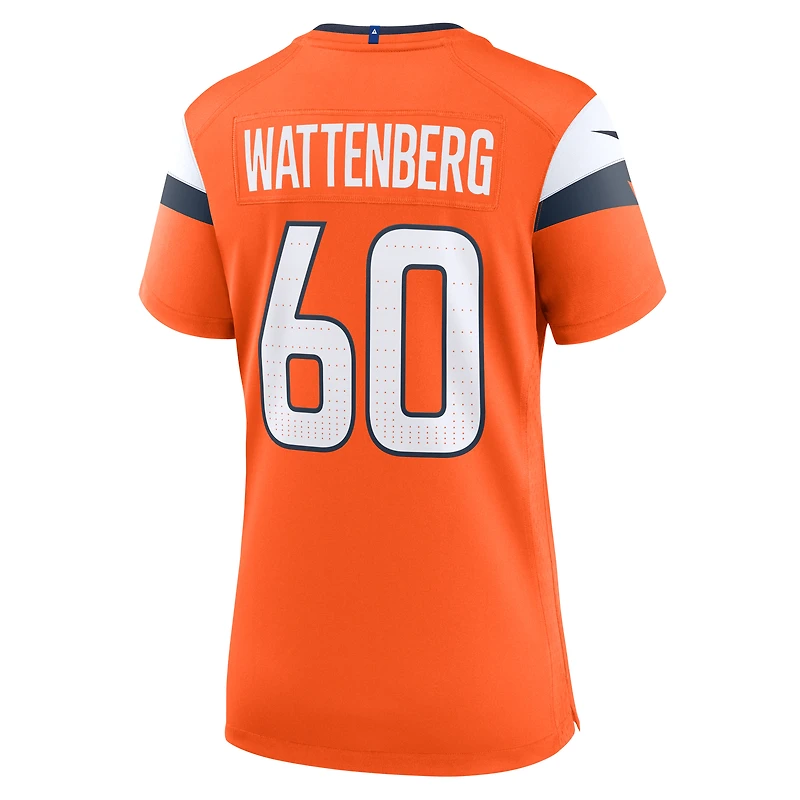 Maillot de match Nike Luke Wattenberg orange Denver Broncos pour femme